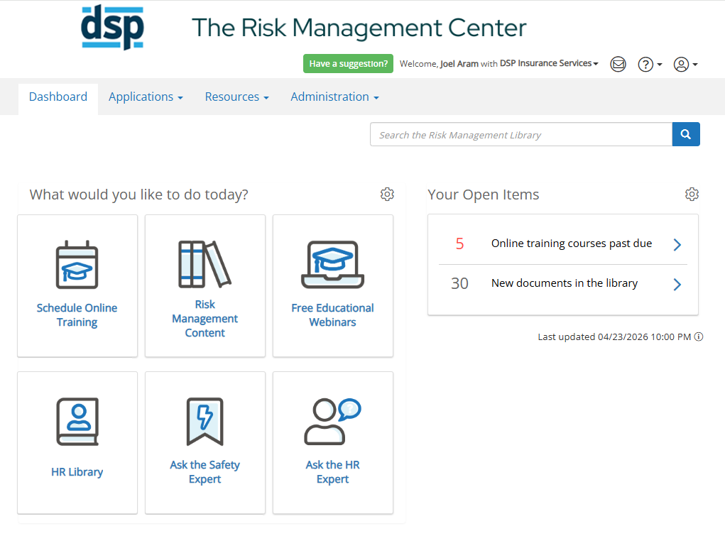 The Risk Management Center